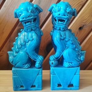Vintage Turquoise Foo Dogs